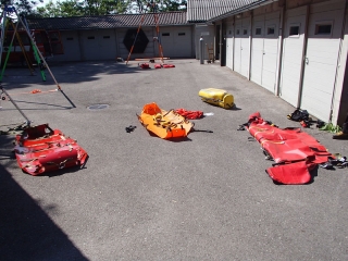 Démonstration de civières