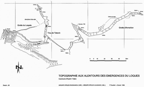 Topographie des Grottes du Loquès (Rawyl)